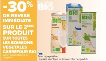 Carrefour Drive SUR TOUTES LES BOISSONS VÉGÉTALES offre