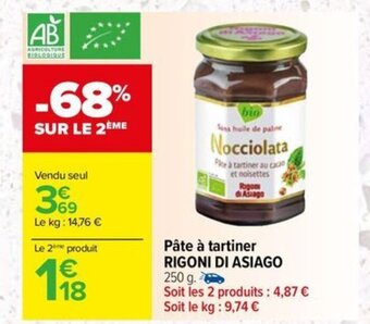 Carrefour Drive Pâte à tartiner RIGONI DI ASIAGO offre