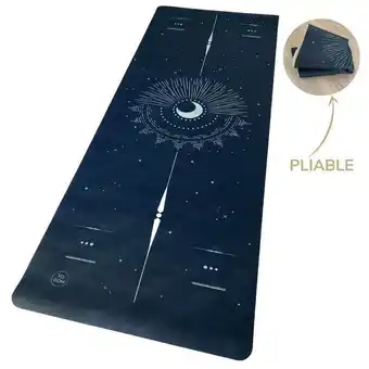 Tapis de yoga recyclé en caoutchouc totem bleu