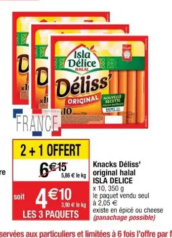 Knacks Déliss' original halal Isla Delice