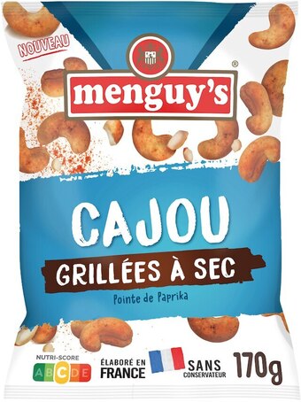 Super U Noix de cajou paprika ou pistaches poivre grillees a sec menguy's offre