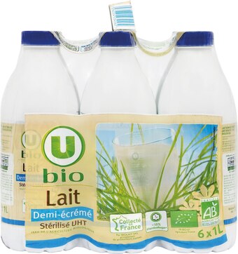 U Express Lait uht demi ecreme u bio offre