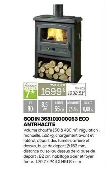 Copra Godin 363101000053 Eco Antrhacite offre
