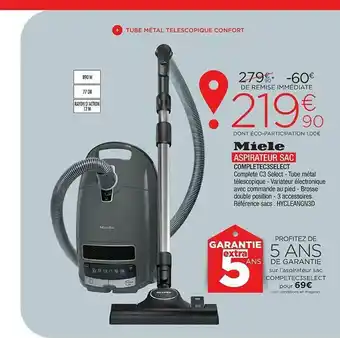 Extra Miele Aspirateur Sac Completec3select offre