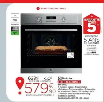 Extra Electrolux Four Encastrable Eof4p60x offre