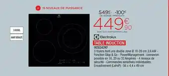 Extra Electrolux Table Induction Ixe6342kf offre