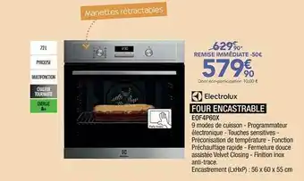 Proxi Confort Electrolux Four Encastrable Eof4p60x offre