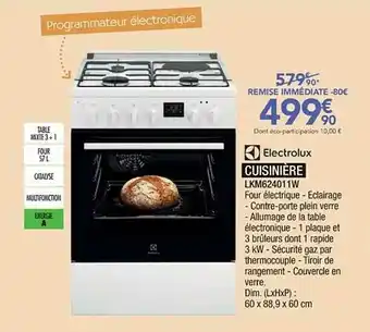 Electrolux Cuisinière Lkm624011w