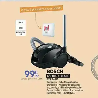 Proxi Confort Bosch Aspirateur Sac Bzgl2a317 offre