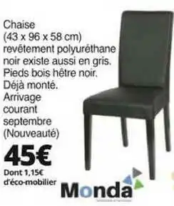 KREABEL Chaise Monda offre