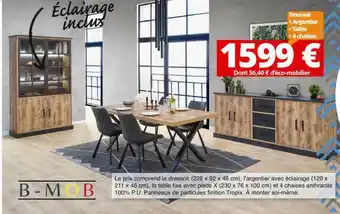KREABEL Dressoir +argentier + Table + 4 Chaises B-mob offre