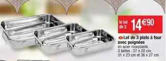 Cora x Carrefour Lot de 3 plats à four avec poignées offre
