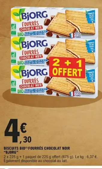 E.Leclerc Biscuits Bio Fourrès Chocolat Noir offre