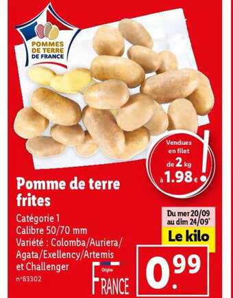 Lidl POMMES DE TERRE DE FRANCE offre