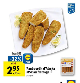 Lidl Panés colin d'Alaska MSC au fromage offre