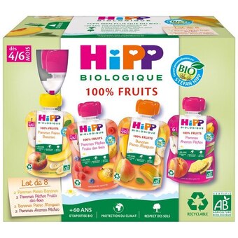 Carrefour Hipp biologique gourdes multifruits offre
