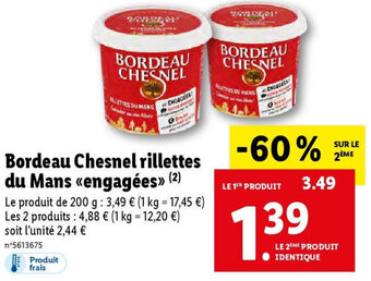 Lidl Bordeau Chesnel rillettes du Mans offre