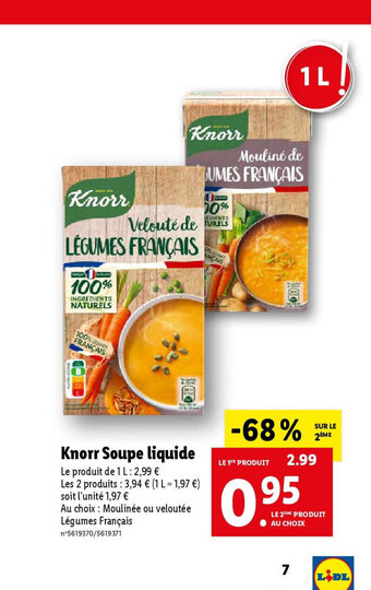 Lidl Knorr Soupe liquide offre