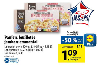 Lidl Paniers feuilletés jambon-emmental offre