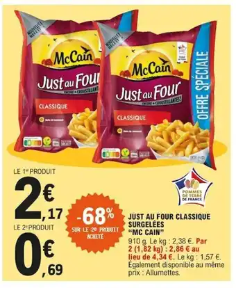 E.Leclerc Just Au Four Classique Surgelèes offre