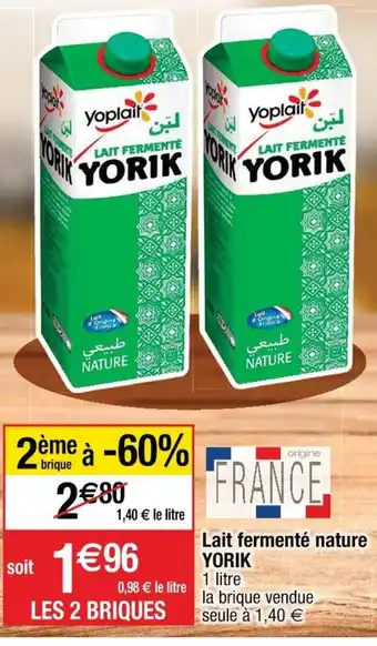 Cora x Carrefour Lait fermenté nature Yorik offre