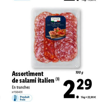 Lidl Assortiment de salami italien (3) offre