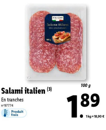 Lidl Salami italien (3) offre