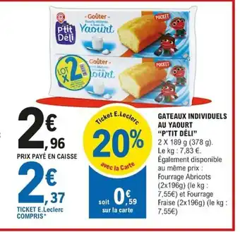 E.Leclerc Gateaux Individuels offre