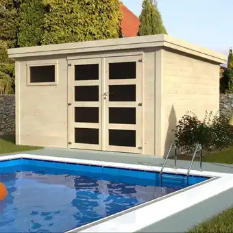Gamm vert Abri de jardin bois toit plat 11,92 m² paolo ep. 28 mm offre