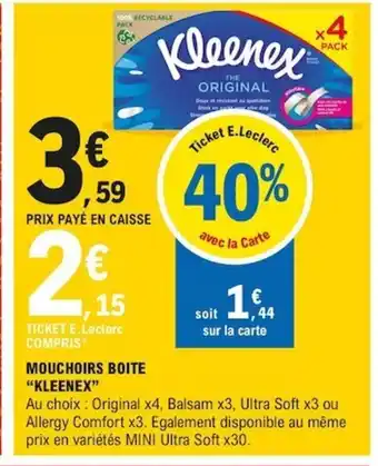 Mouchoirs Boite