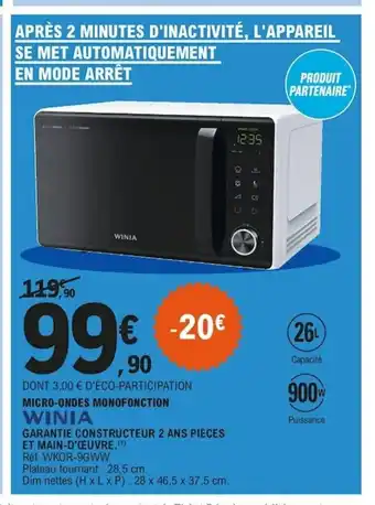 E.Leclerc Micro-Ondes Monofonction offre