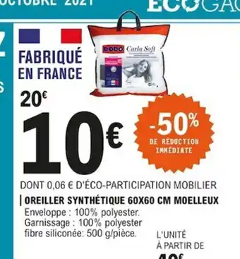 E.Leclerc Oreiller Synthètique offre