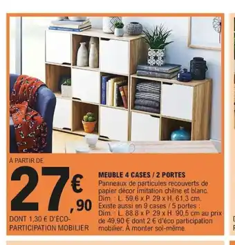 E.Leclerc Meuble 4 Cases / 2 Portes offre