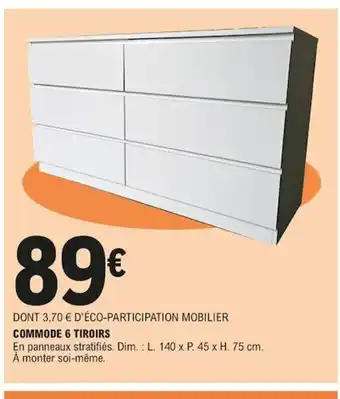 E.Leclerc Commode 6 Tiroirs offre
