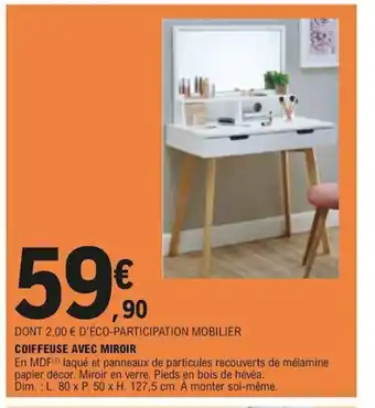 E.Leclerc Coiffeuse Avec Miroir offre
