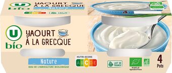 Hyper U Yaourt a la grecque nature u bio offre