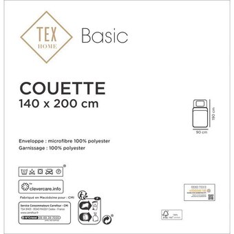 Carrefour Market Tex basic couette ''basic'' offre