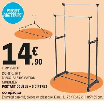 E.Leclerc Portant double + 6 Cintres offre