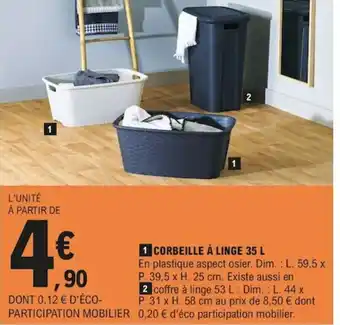 E.Leclerc Corbeille à linge 35 L offre