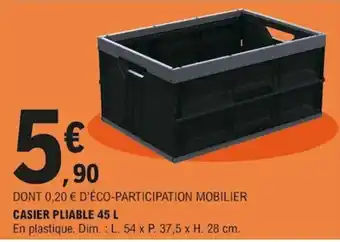 E.Leclerc Casier Pliable 45 L offre