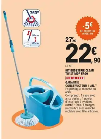E.Leclerc Kit Brosserie clean twist Mop Ergo offre