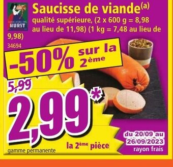 Norma Saucisse de viande offre