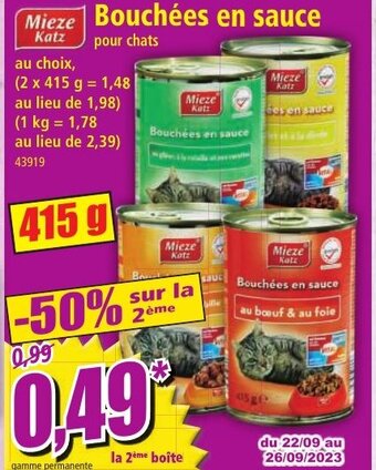 Norma Bouchées en sauce offre