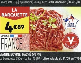 Leader Price VIANDE BOVINE HACHÉ 5% MG offre