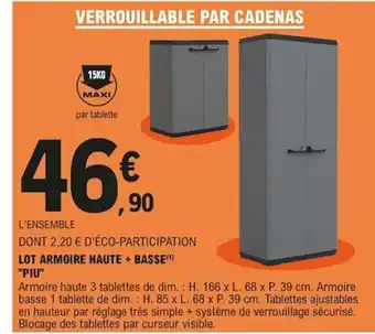 E.Leclerc Lot armoire haute + Basse offre