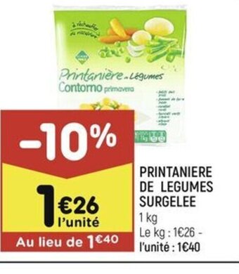 PRINTANIERE DE LEGUMES SURGELEE