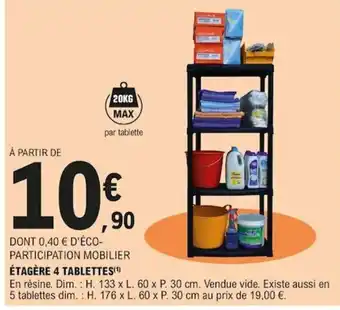 E.Leclerc Étagère 4 tablettes offre