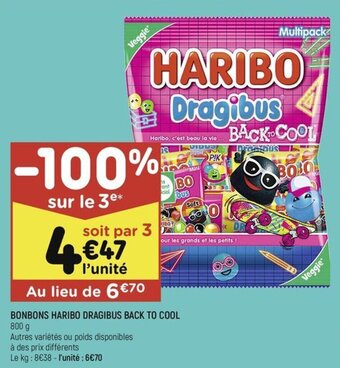 Leader Price BONBONS HARIBO DRAGIBUS BACK TO COOL offre