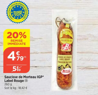 Maximarché Saucisse de Morteau IGP Label Rouge (A) offre