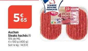 Maximarché Auchan Steaks hachés offre